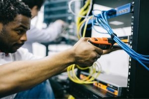 Cybersecurity concept illustratie - digitale veiligheid en bescherming tegen online dreigingen voor bedrijven
