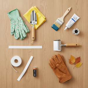 Home Visueel stappenplan voor seizoensgebonden onderhoud in huis en buiten met lente, zomer, herfst en winter klussen